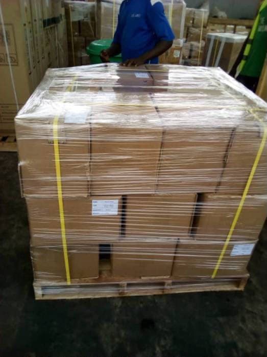 Palletised export consignment